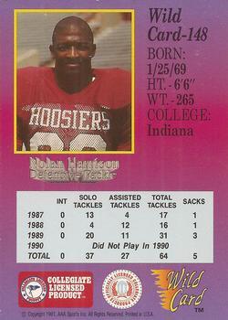1991 Wild Card Draft - 10 Stripe #148 Nolan Harrison Back