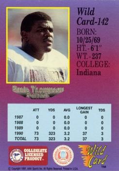 1991 Wild Card Draft - 20 Stripe #142 Ernie Thompson Back