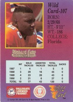 1991 Wild Card Draft - 5 Stripe #107 Richard Fain Back
