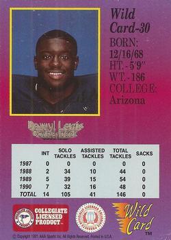 1991 Wild Card Draft - 50 Stripe #30 Darryll Lewis Back