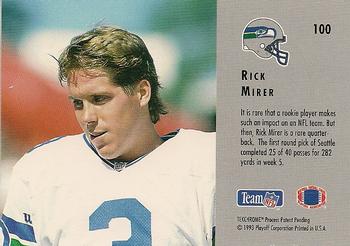 1993 Playoff Contenders #100 Rick Mirer Back