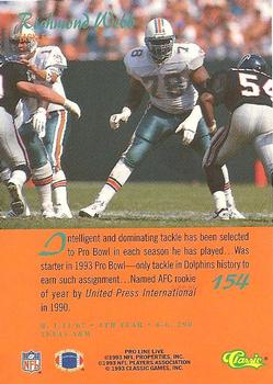 1993 Pro Line Live #154 Richmond Webb Back