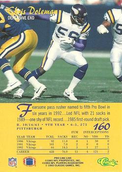 1993 Pro Line Live #160 Chris Doleman Back