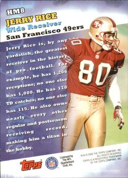 2000 Topps - Hobby Masters #HM8 Jerry Rice Back