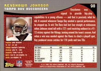 2001 Topps - Topps Collection #98 Keyshawn Johnson Back