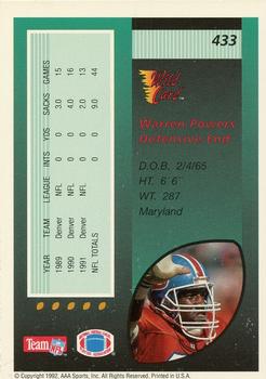1992 Wild Card - 10 Stripe #433 Warren Powers Back