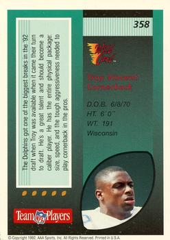 1992 Wild Card - 100 Stripe #358 Troy Vincent Back