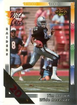 1992 Wild Card - 20 Stripe #71 Tim Brown Front