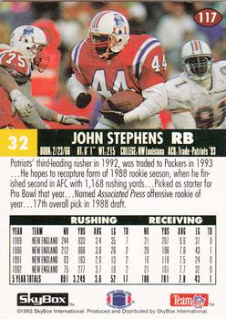 1993 SkyBox Impact #117 John Stephens Back