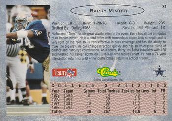1993 Classic - Gold #81 Barry Minter Back