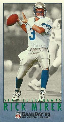1993 GameDay #402 Rick Mirer Front