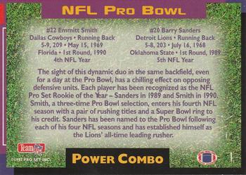 1993 Pro Set Power - Combos Gold #1 Emmitt Smith / Barry Sanders Back
