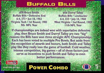 1993 Pro Set Power - Combos Gold #5 Bruce Smith / Darryl Talley Back