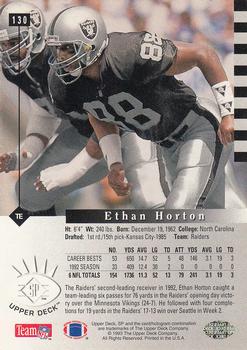 1993 SP #130 Ethan Horton Back