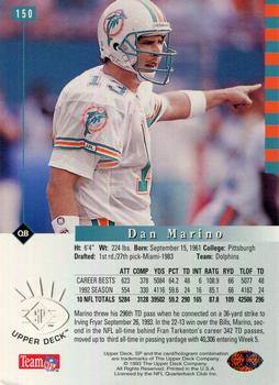 1993 SP #150 Dan Marino Back
