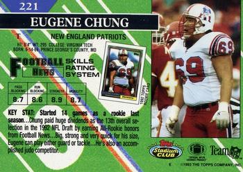 1993 Stadium Club - Members Only #221 Eugene Chung Back