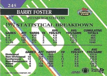 1993 Stadium Club - Members Only #245 Barry Foster Back