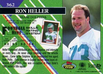 1993 Stadium Club - Members Only #362 Ron Heller Back