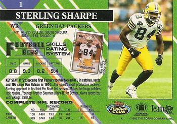 1993 Stadium Club #1 Sterling Sharpe Back