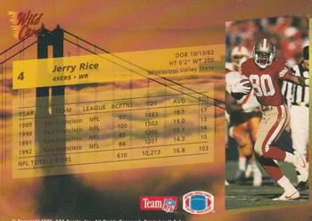 1993 Wild Card - 10 Stripe #4 Jerry Rice Back