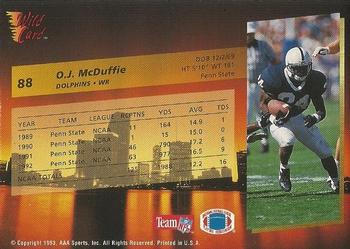 1993 Wild Card - 10 Stripe #88 O.J. McDuffie Back