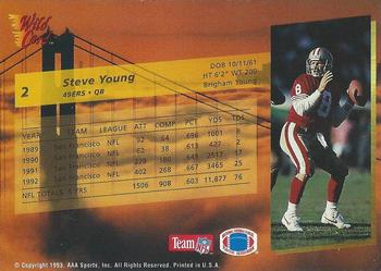 1993 Wild Card - 100 Stripe #2 Steve Young Back