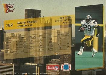 1993 Wild Card - 100 Stripe #182 Barry Foster Back