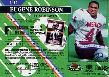 1993 Stadium Club - First Day Production/Issue #141 Eugene Robinson Back