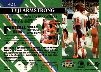 1993 Stadium Club - First Day Production/Issue #421 Tyji Armstrong Back