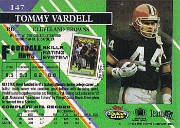 1993 Stadium Club - First Day Production/Issue #147 Tommy Vardell Back