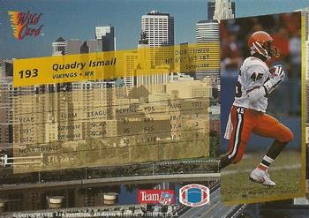 1993 Wild Card - 20 Stripe #193 Qadry Ismail Back