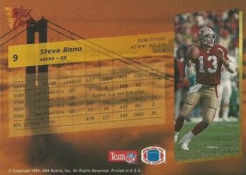 1993 Wild Card - 5 Stripe #9 Steve Bono Back