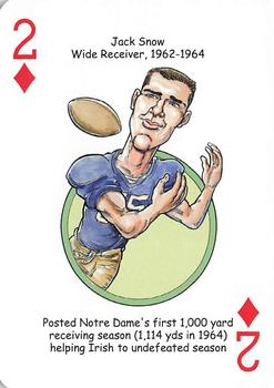 2009 Hero Decks Notre Dame Fighting Irish Football Heroes Playing Cards #2♦ Jack Snow Front