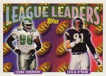 1993 Topps #218 Clyde Simmons / Leslie O'Neal Front