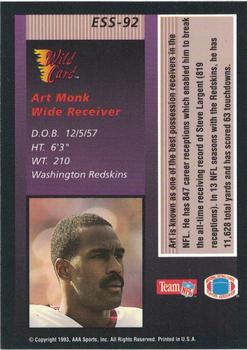 1993 Wild Card - Stat Smashers Gold #ESS-92 Art Monk Back