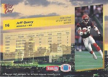 1993 Wild Card Superchrome #16 Jeff Query Back