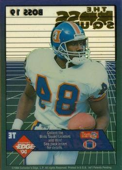 1994 Collector's Edge - The Boss Squad Silver #19 Shannon Sharpe Back