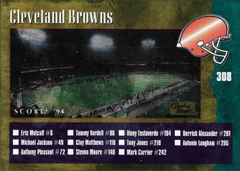 1994 Score - Gold Zone #308 Cleveland Browns / Chicago Bears Front