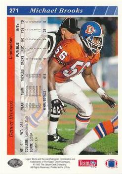 1993 Upper Deck #271 Michael Brooks Back