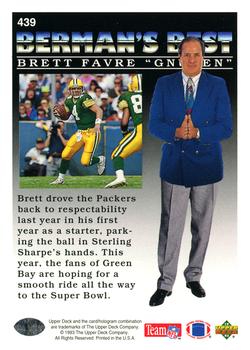 1993 Upper Deck #439 Brett Favre Back