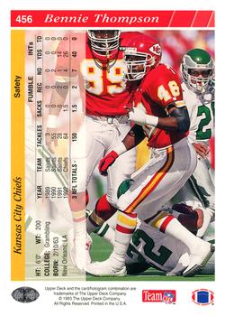 1993 Upper Deck #456 Bennie Thompson Back