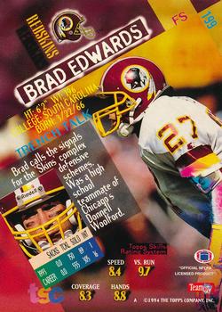 1994 Stadium Club - Super Teams Super Bowl XXIX #199 Brad Edwards Back