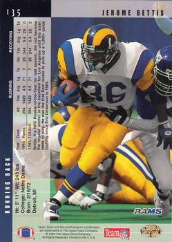 1994 Upper Deck - Electric #135 Jerome Bettis Back