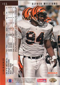 1994 Upper Deck - Electric #155 Alfred Williams Back