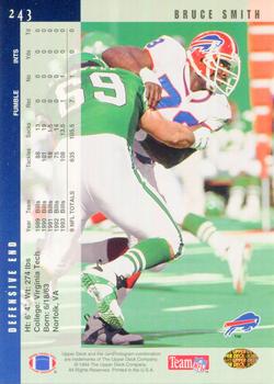 1994 Upper Deck - Electric #243 Bruce Smith Back