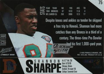 1995 Action Packed - Quick Silver #75 Shannon Sharpe Back
