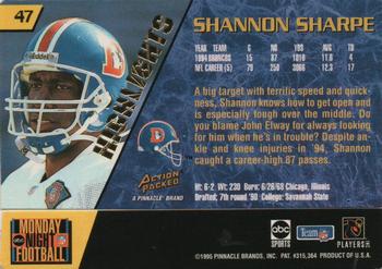 1995 Action Packed Monday Night Football - Highlights #47 Shannon Sharpe Back