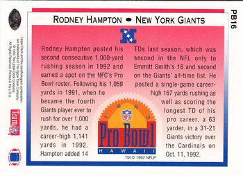 1993 Upper Deck - Pro Bowl #PB16 Rodney Hampton Back