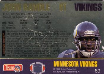 1994 Action Packed #69 John Randle Back