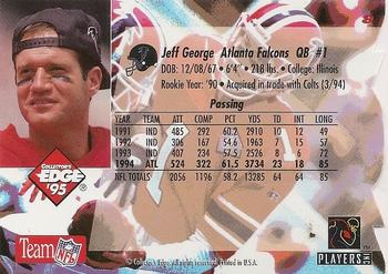 1995 Collector's Edge - Die Cuts #8 Jeff George Back